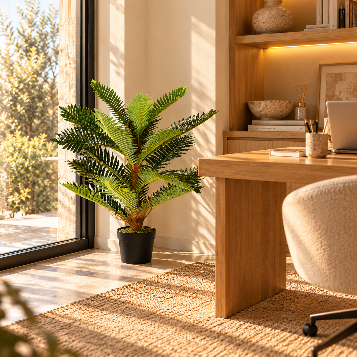 Cycas artificiel de 85 cm dans un bureau