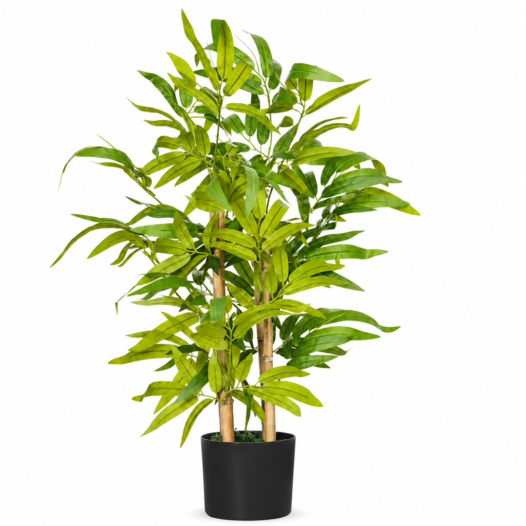 Petit bambou artificiel 60 cm sur fond blanc