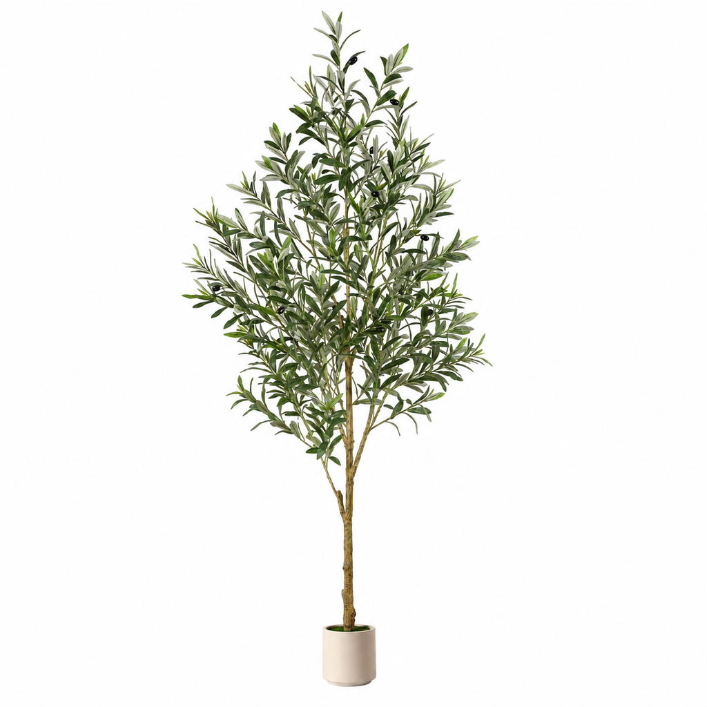 Olivier artificiel 180 cm avec pot blanc