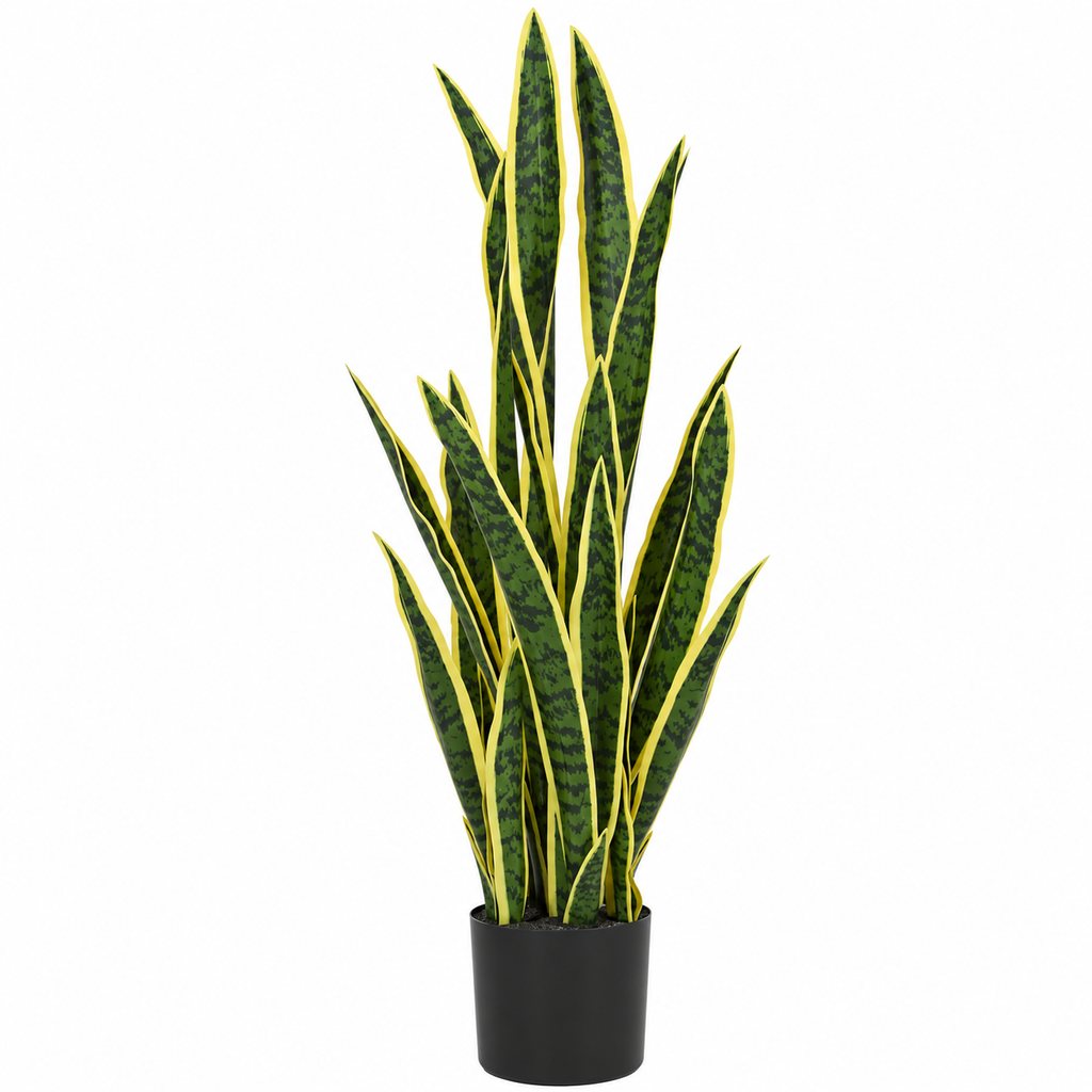 Sansevieria artificielle 90 cm sur fond blanc